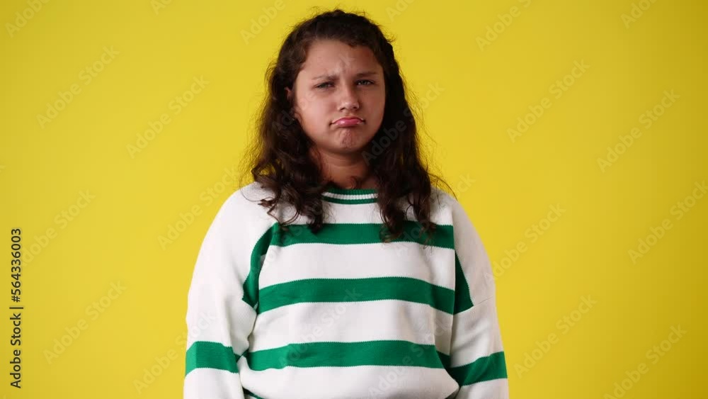 4k slow motion video of one girl with negative facial expression. 4k slow motion video of one girl with negative facial expression.