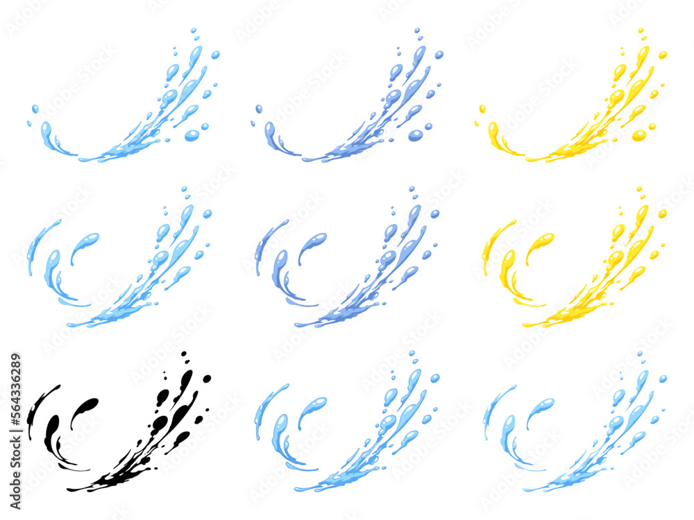 Obraz premium 水のエフェクトのイラスト素材セット