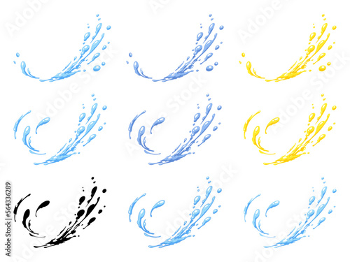 水のエフェクトのイラスト素材セット