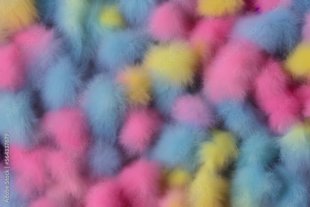 Soft plush pompom in pastel colors IA
