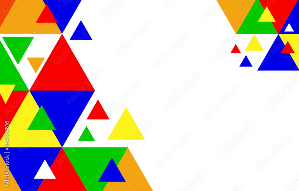 Colorful geometric background on white background template
