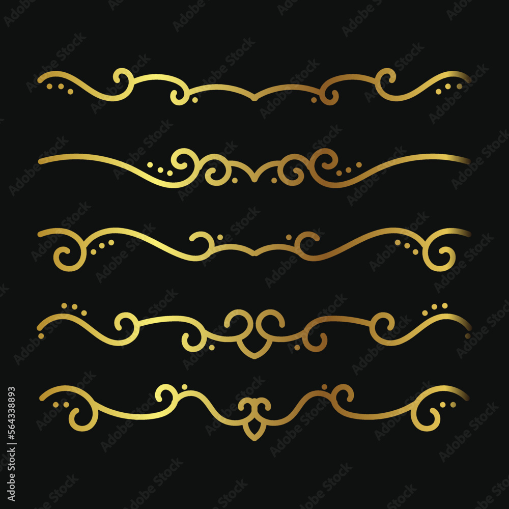 Hand drawn text dividers and graphic elements. Vector floral designs