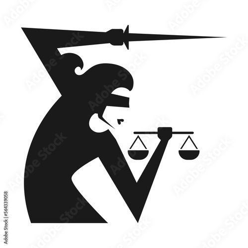 lady justice themis logo icon vector illustration