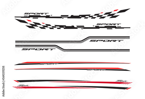 Side car body vector stripes decal. Vehicle vector Decal Stripes for the both parts