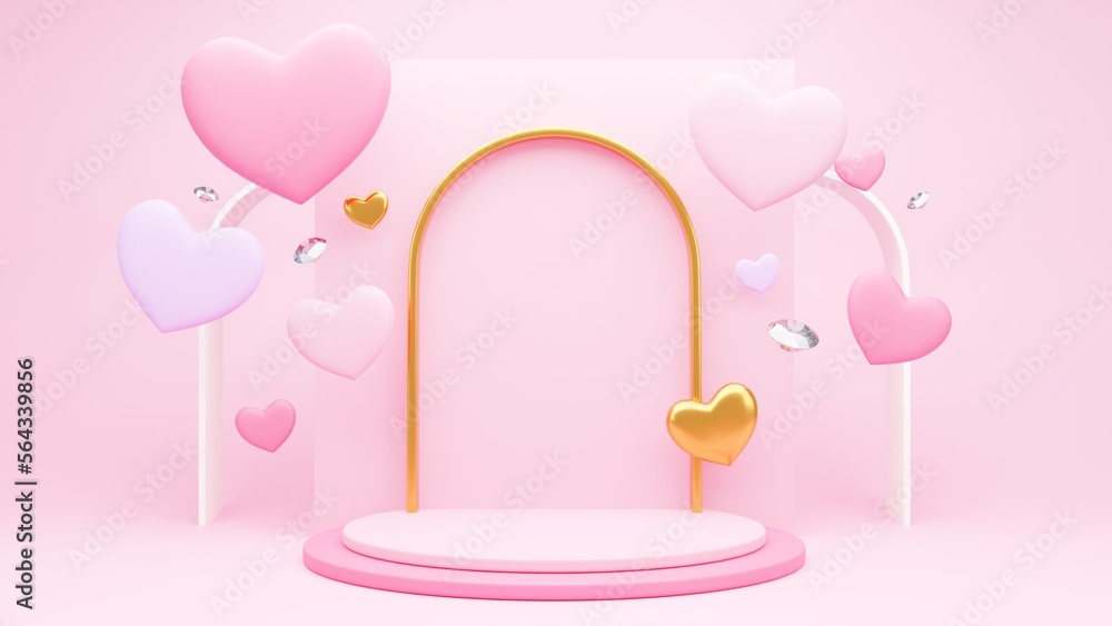 Love podium 3d modern for presents. Love podium 3d modern for presents.