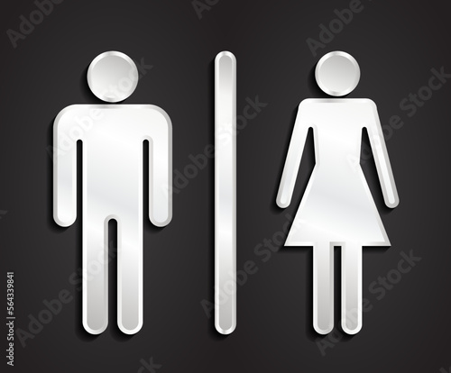 man and woman 3d silver pictogram symbol