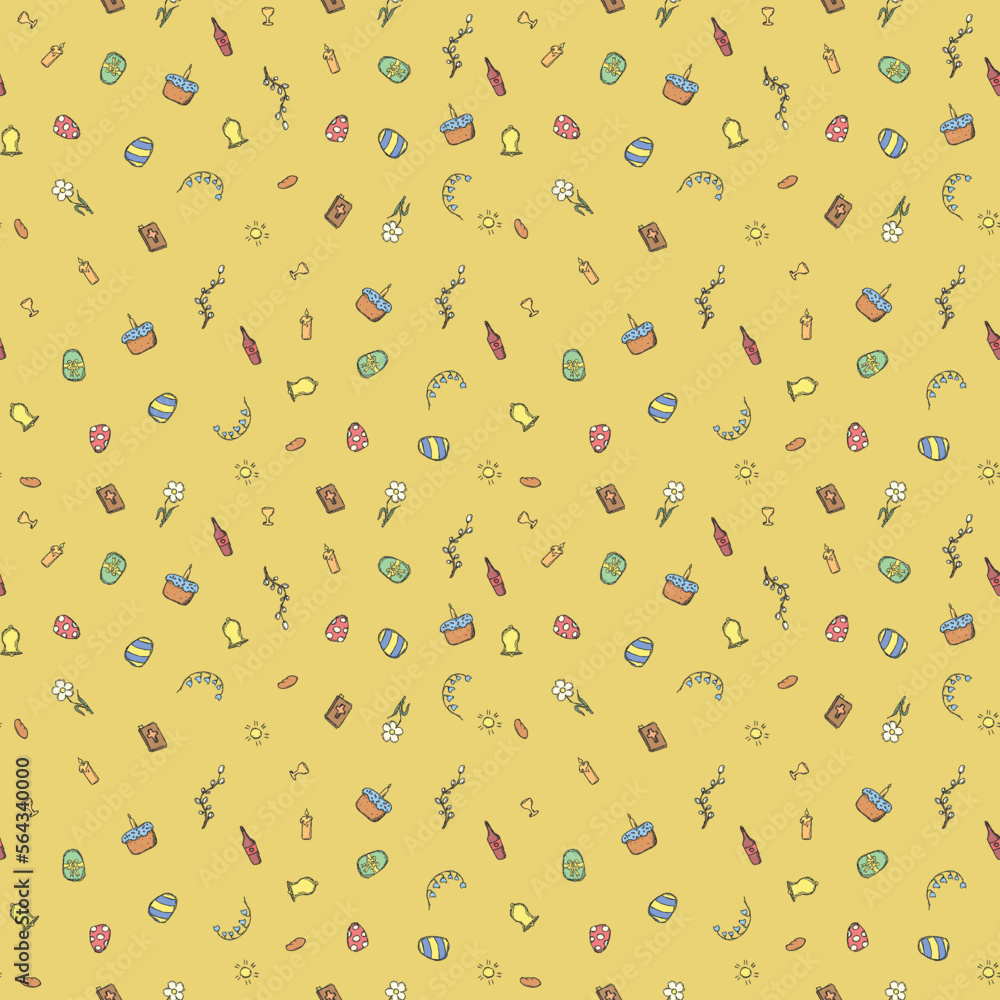 Easter pattern. Seamless pattern with easter icons. Easter background Easter pattern. Seamless pattern with easter icons. Easter background