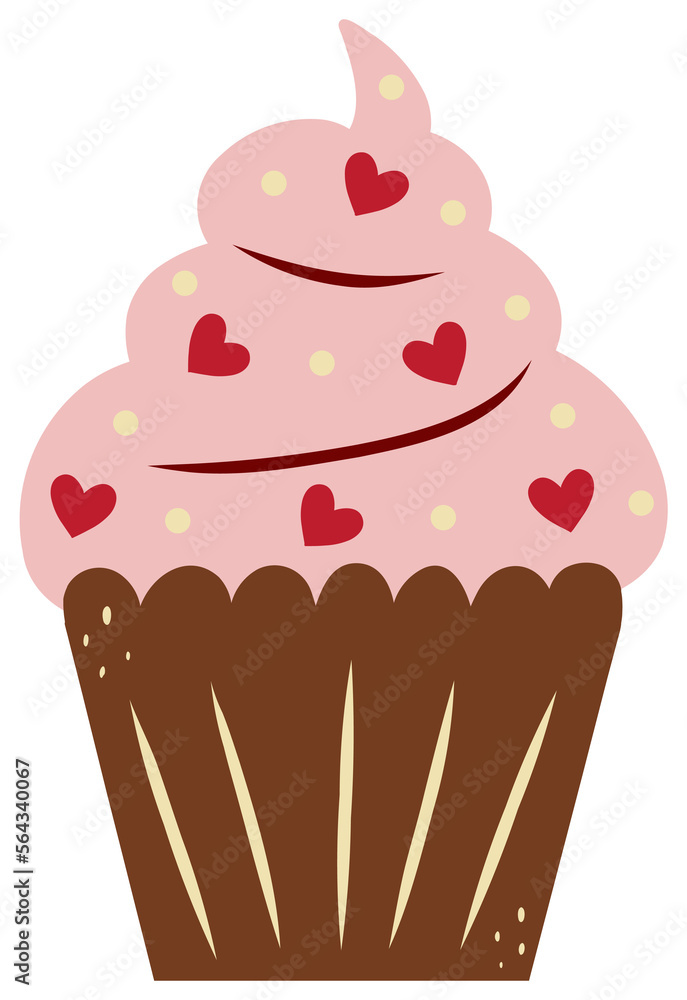 Cupcake with Heart Sprinkles Cupcake with Heart Sprinkles