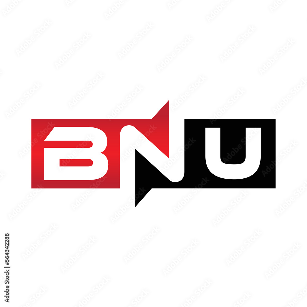 BNU Monogram Initial Letters Logo Design