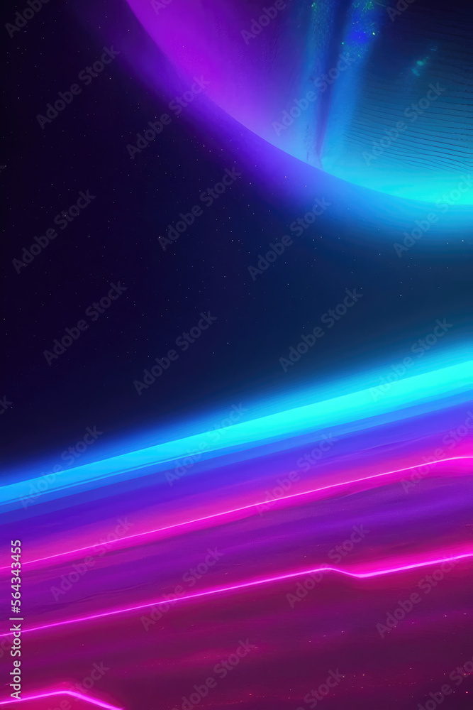 Fototapeta premium Vibrant colored neon lights, abstract shiny lines background. Generative ai art.