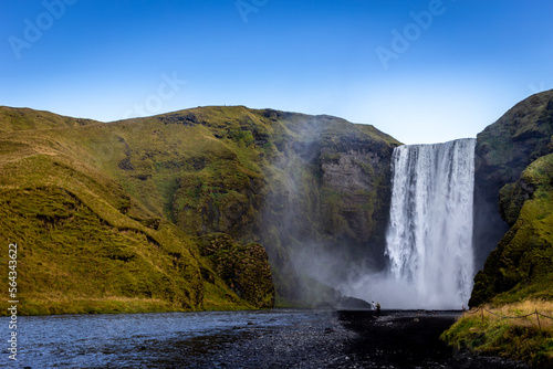 Sk  gafoss Waterfall in Iceland during summer