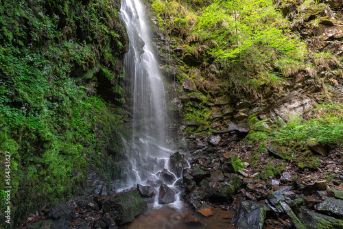Waterfall of Belaustegi beech forest, Gorbea Natural Park, Vizcaya, Spain