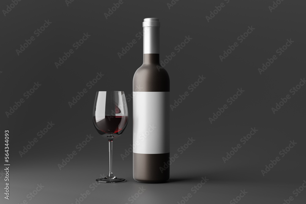 wine bottle with glass mockup wine bottle with glass mockup