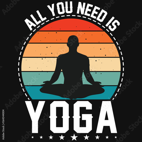Yoga vintage tshirt design 