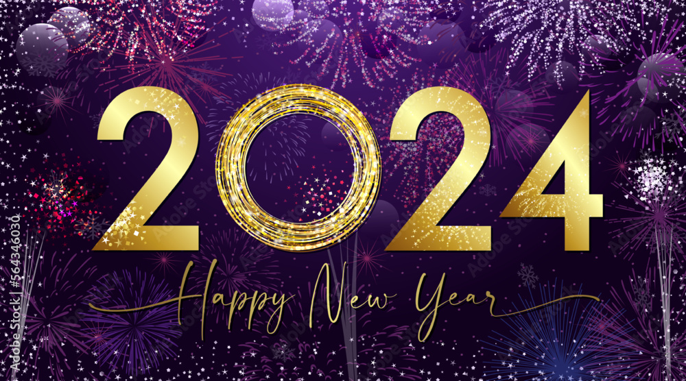 Golden Shiny Number 2024 And Handwritten Style Text A Happy New Year golden-shiny-number-2024-and-handwritten-style-text-a-happy-new-year