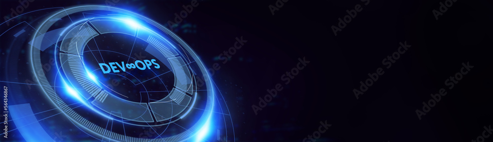 Naklejka premium DevOps Methodology Development Operations agil programming technology concept. 3d illustration