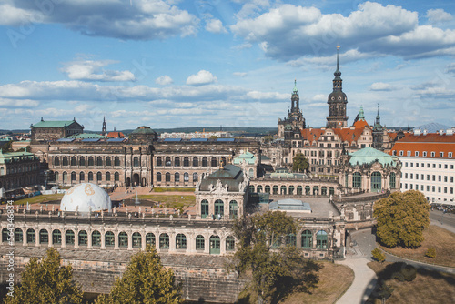 Dresden. View of the river and the city. Beautiful landscape of Dresden. Germany. Old Europe