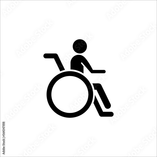 Handicapped patient line icon. linear style sign for mobile concept and web design. Disabled Handicap icon. vector illustration