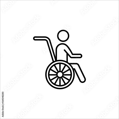 Handicapped patient line icon. linear style sign for mobile concept and web design. Disabled Handicap icon. vector illustration