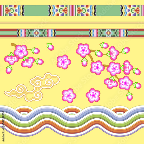 Ethnic culture elements pattern clipart