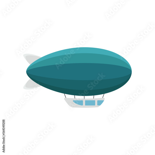 Retro zeppelin vector illustration. Vintage dirigible or airship for carrying passengers isolated on white background. Transportation, tourism, aviation industry concept.