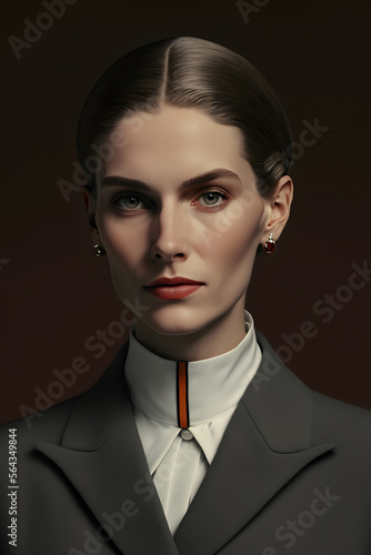 Beauty business woman hyper realistic, portrait illustration, made with Generative Ai.