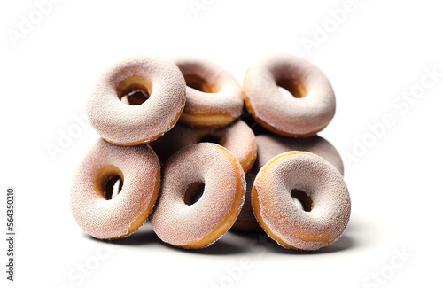 Doughnuts isolated on white background. Colourful donuts over white with clipping path.