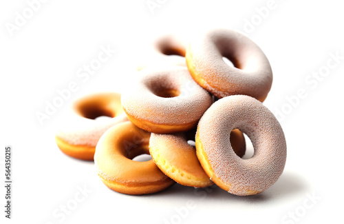 Doughnuts isolated on white background. Colourful donuts over white with clipping path.