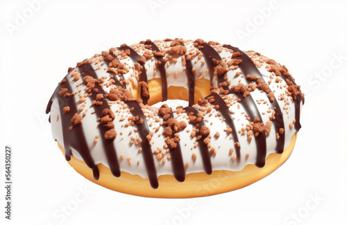 Doughnuts isolated on white background. Colourful donuts over white with clipping path.