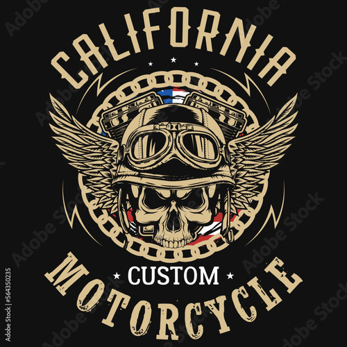 California motorcycle rider tshirt design 