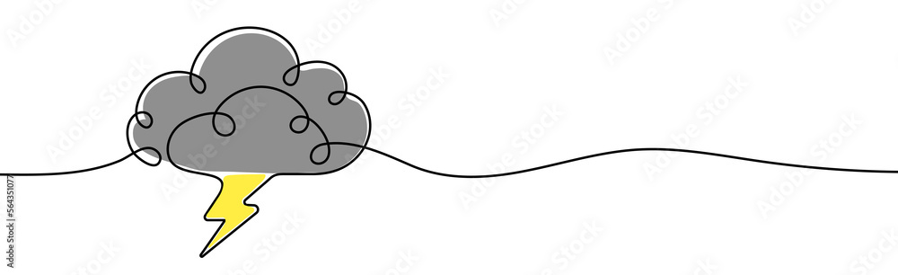 Single continuous line art rainy stormy cloud. One line sketch outline, vector illustration drawing. Single continuous line art rainy stormy cloud. One line sketch outline, vector illustration drawing.