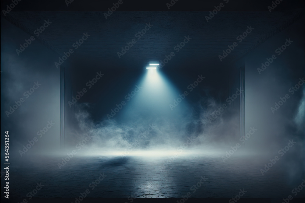 Obraz premium dark blue foggy background. presentation. product presentation
