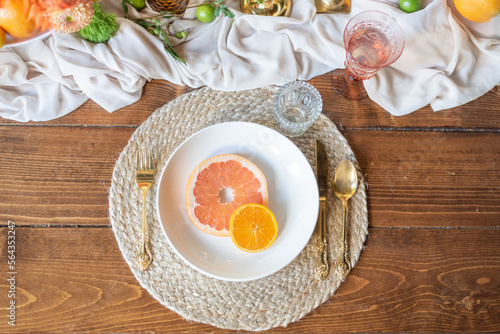 Citrus orange tablescape table