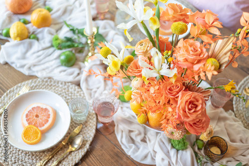 Citrus orange tablescape table