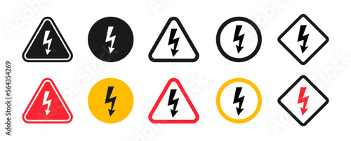 High voltage icon, danger symbol icon