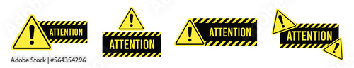 Danger sign, warning sign, attention sign set. Vector