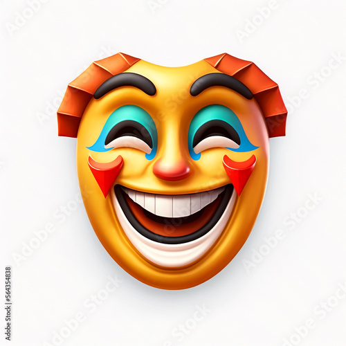 Abstract art. Colorful painting art of a cute carnival emoticon. Valentine day. Background illustration. Generative AI.