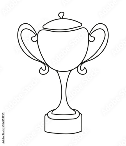 Winners cup icon vector in doodle style. First place icon. Champion cup in doodle style. Awards, trophy cups, stars.