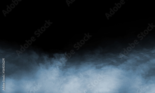 Quadro em tela Smoke over black background. Fog or steam abstract texture.