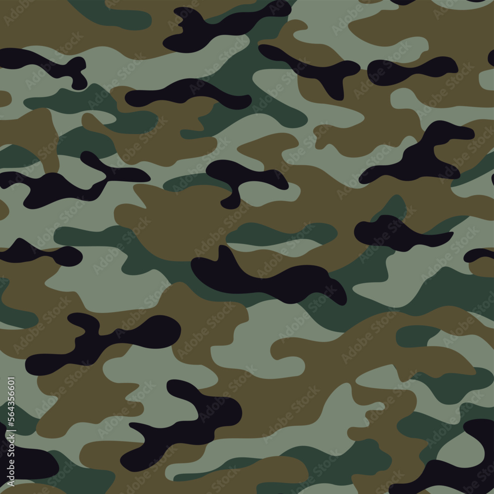 Army camouflage pattern, military fabric texture, vector seamless modern print for clothes, paper, fabric
Army camouflage pattern, military fabric texture, vector seamless modern print for clothes, paper, fabric
