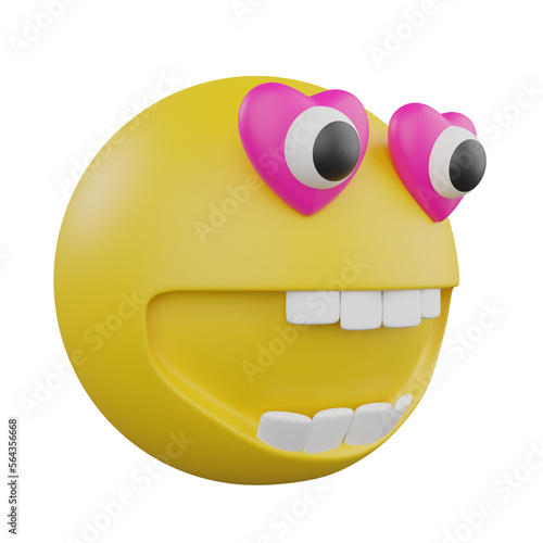 3D funny yellow emoji. Emoticons faces with facial expressions.
