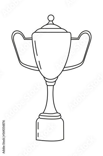 Winners cup icon vector in doodle style. First place icon. Champion cup in doodle style. Awards, trophy cups, stars.