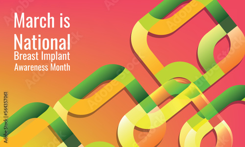 National Breast Implant Awareness Month. Design suitable for greeting card poster and banner