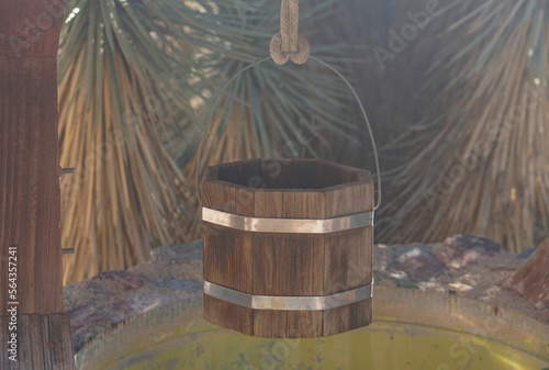 wooden barrel water well, barrel, famr , rustic lifestyle, Arizona , Water ,well, photo