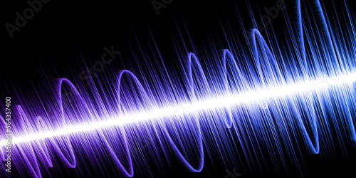 Blue digital equalizer background. Sound wave background