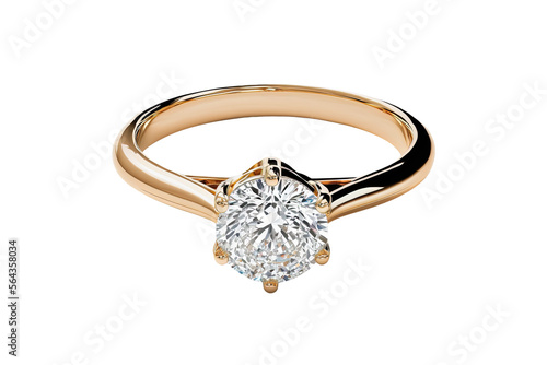 Fotografie Wedding ring - gold, diamond, transparent background, png