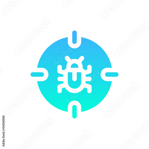 bug flat gradient icon