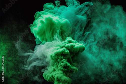Creative Green Smoke Abstract Colorful Texture Background AI Generative