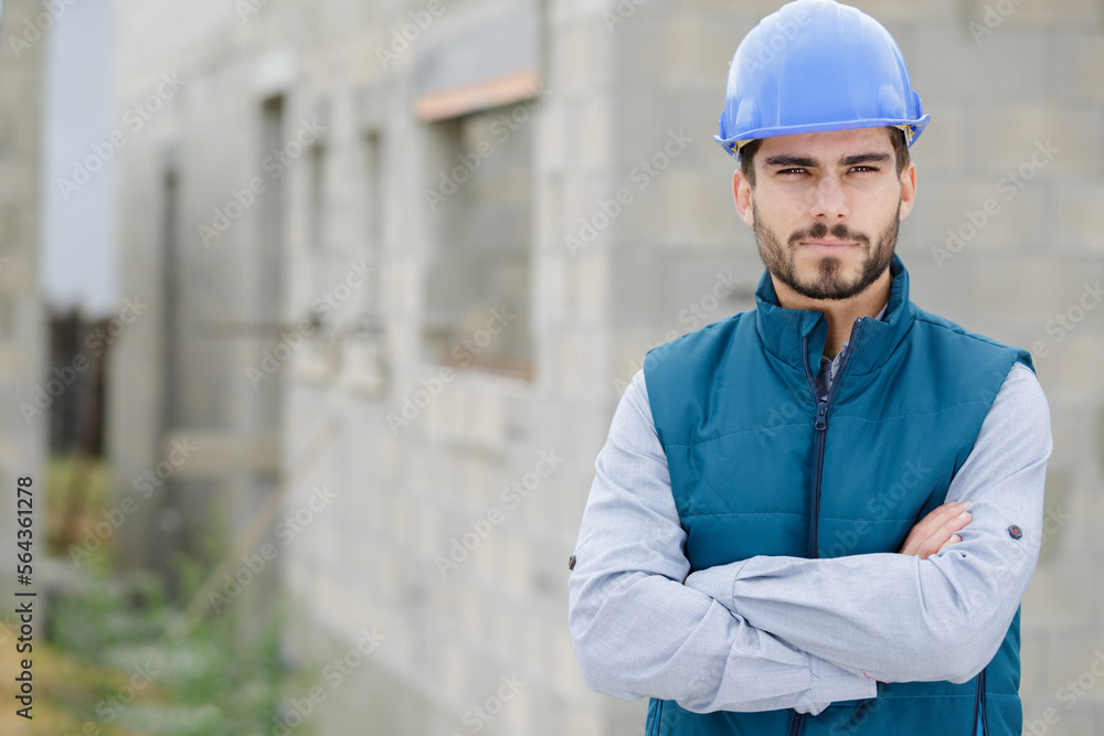 male engineer or architect with crossed arms male engineer or architect with crossed arms