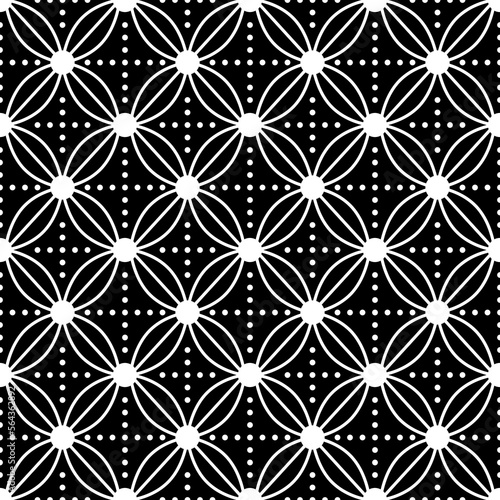 Abstract seamless pattern. Black and white template. Endless background.